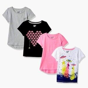 New 4 pack girls short sleeve T-shirts by spotted zebra graphic tees sizes S-M-L